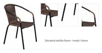 Záhradná stolička Doren - hnedá / čierna 1