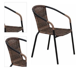 Záhradná stolička Doren - hnedá / čierna 4