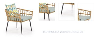Záhradná stolička Gardena 1S - prírodná / sivá / čierna / kombinácia farieb 1