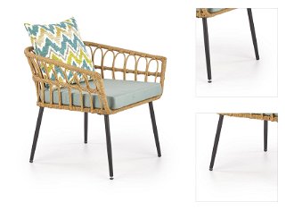 Záhradná stolička Gardena 1S - prírodná / sivá / čierna / kombinácia farieb 3