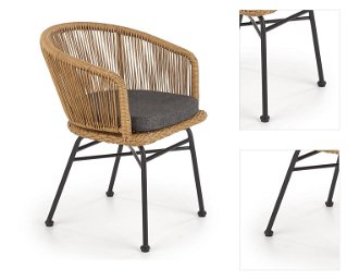 Záhradná stolička K400 - prírodná / sivá / čierna 3