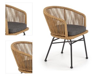 Záhradná stolička K400 - prírodná / sivá / čierna 4