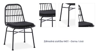 Záhradná stolička K401 - čierna / sivá 1