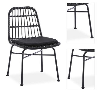Záhradná stolička K401 - čierna / sivá 3