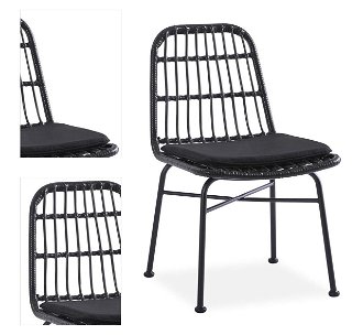 Záhradná stolička K401 - čierna / sivá 4