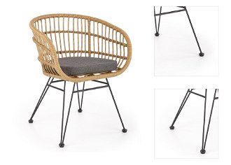 Záhradná stolička K456 - prírodná / sivá / čierna 3