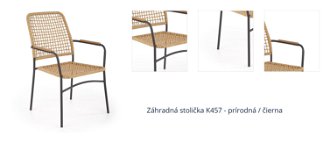 Záhradná stolička K457 - prírodná / čierna 1