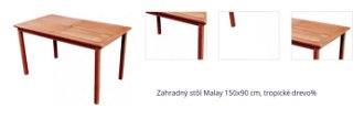 Zahradný stôl Malay 150x90 cm, tropické drevo% 1