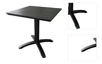 Záhradný stôl Verneda čierny 70x70 3