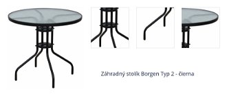 Záhradný stolík Borgen Typ 2 - čierna 1