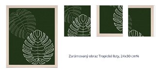Zarámovaný obraz Tropické listy, 24x30 cm% 1