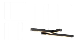 Závesné svetlo LED40 tvar 4, viac variantov - TUNTO Model: dub, černě mořený 4