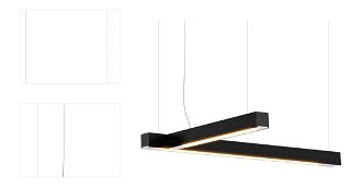 Závesné svetlo LED40 tvar L, viac variantov - TUNTO Model: dub, černě mořený 4