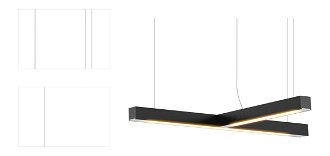 Závesné svetlo LED40 tvar T, viac variantov - TUNTO Model: dub, černě mořený 4