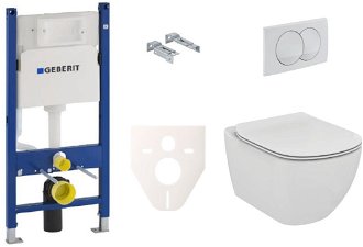 Závesný set WC rimless TESI Ideal Standard + modul Geberit Duofix s tlačidlom Delta 20 biele KMPLSIKOGSTR