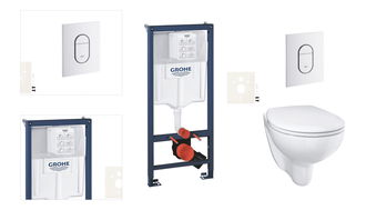 Závesný wc set do ľahkých stien / predstenová montáž Grohe Bau Ceramic SIKOGRSBAUASH0 4