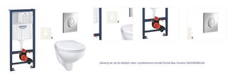 Závesný wc set do ľahkých stien / predstenová montáž Grohe Bau Ceramic SIKOGRSBAUSA 1