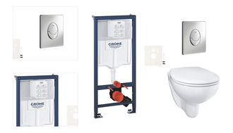 Závesný wc set do ľahkých stien / predstenová montáž Grohe Bau Ceramic SIKOGRSBAUSA 4