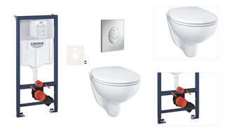 Závesný wc set do ľahkých stien / predstenová montáž Grohe Bau Ceramic SIKOGRSBAUSAP00 3