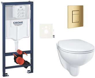 Závesný wc set do ľahkých stien / predstenová montáž Grohe Bau Ceramic SIKOGRSBAUSCGL0