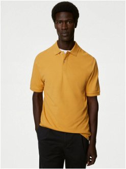 Žlté pánske basic polo tričko Marks & Spencer