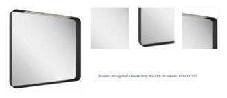 Zrkadlo bez vypínača Ravak Strip 80x70,6 cm zrkadlo X000001571 1