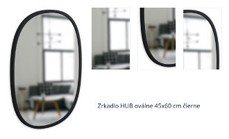 Zrkadlo HUB oválne 45x60 cm čierne 1