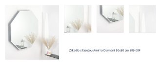 Zrkadlo s fazetou Amirro Diamant 50x50 cm 505-08F 1