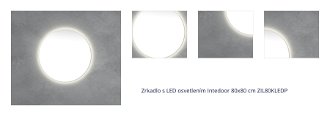 Zrkadlo s LED osvetlením Intedoor 80x80 cm ZIL80KLEDP 1