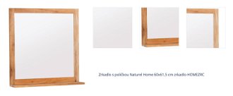 Zrkadlo s poličkou Naturel Home 60x61,5 cm zrkadlo HOMEZRC 1