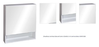 Zrkadlová skrinka Naturel Vario 60x68,6 cm lamino biela VARIOGBI 1