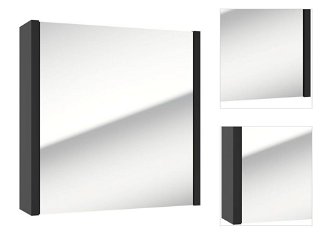 Zrkadlová skrinka SAT Delano 60x60 cm lamino čierna DELANOG60C 3