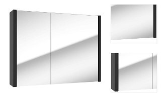 Zrkadlová skrinka SAT Delano 80x60 cm lamino čierna DELANOG80C 3